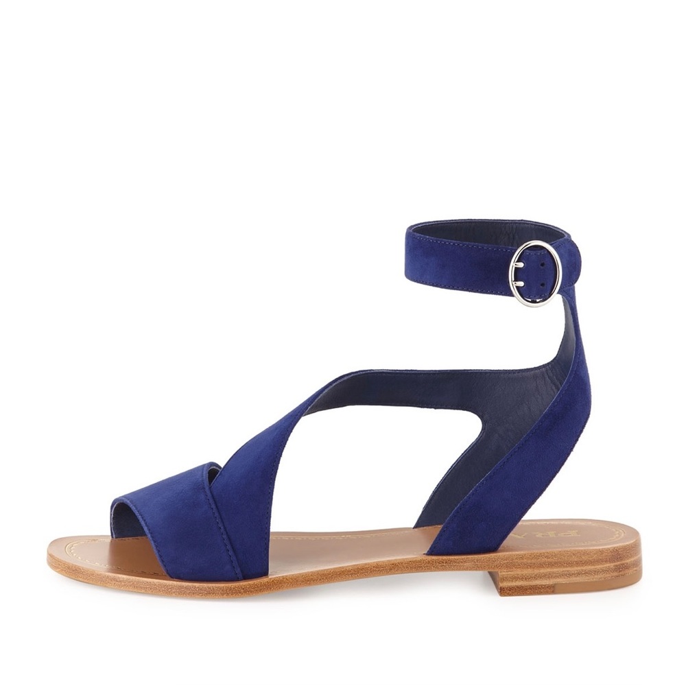 Prada navy suede ankle-wrap sandal size IT 36.5 US 6.5 - Picture 2 of 14